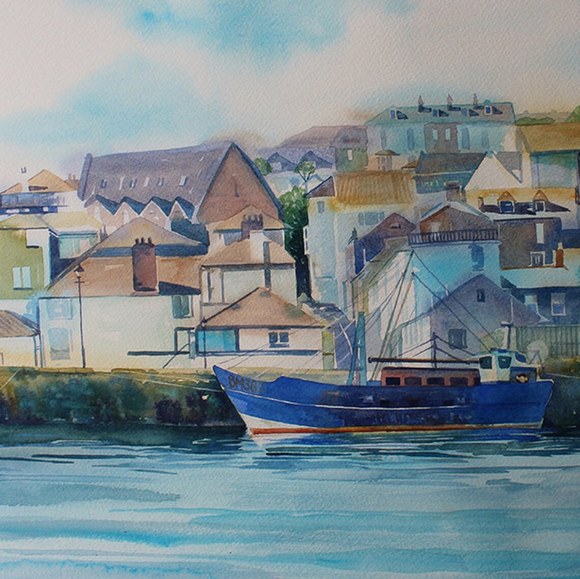 Falmouth Painting Original Watercolour Seascape Falmouth Etsy