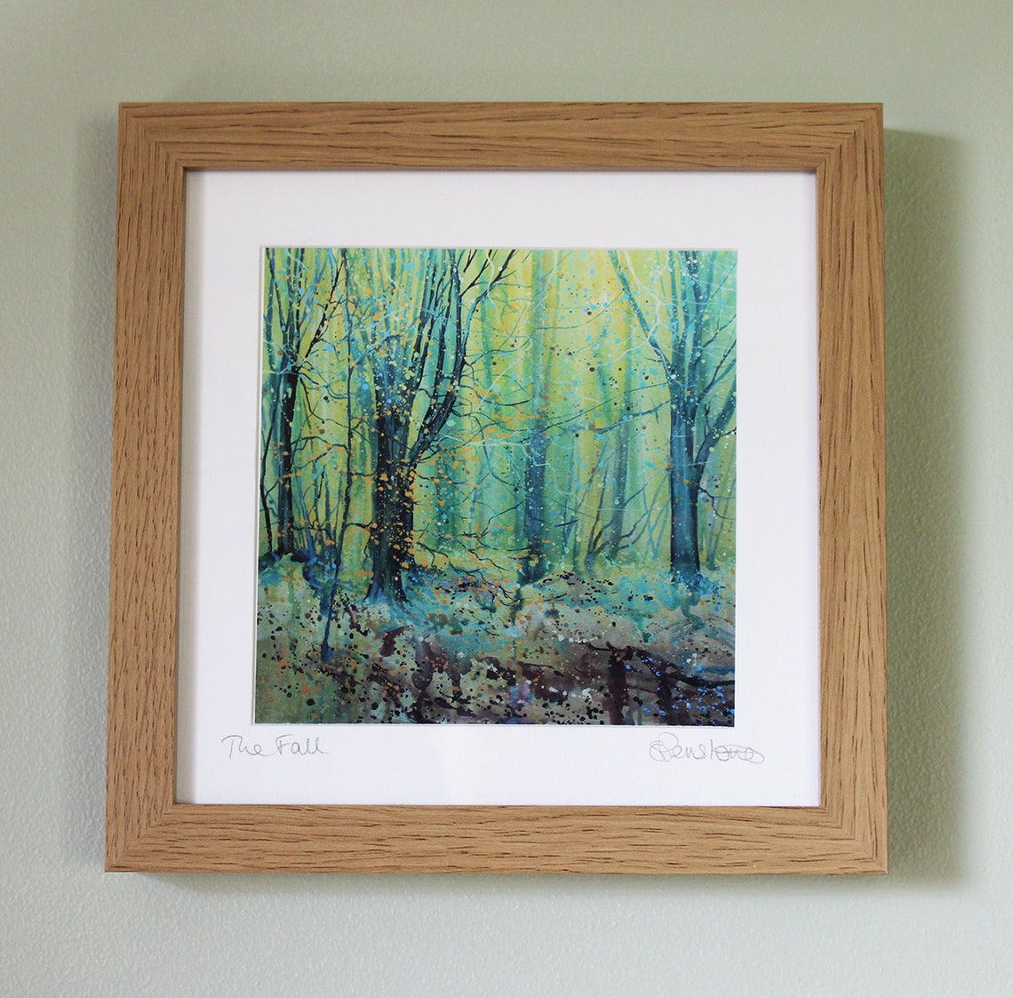 Framed print of trees woodland print green print autumn | Etsy