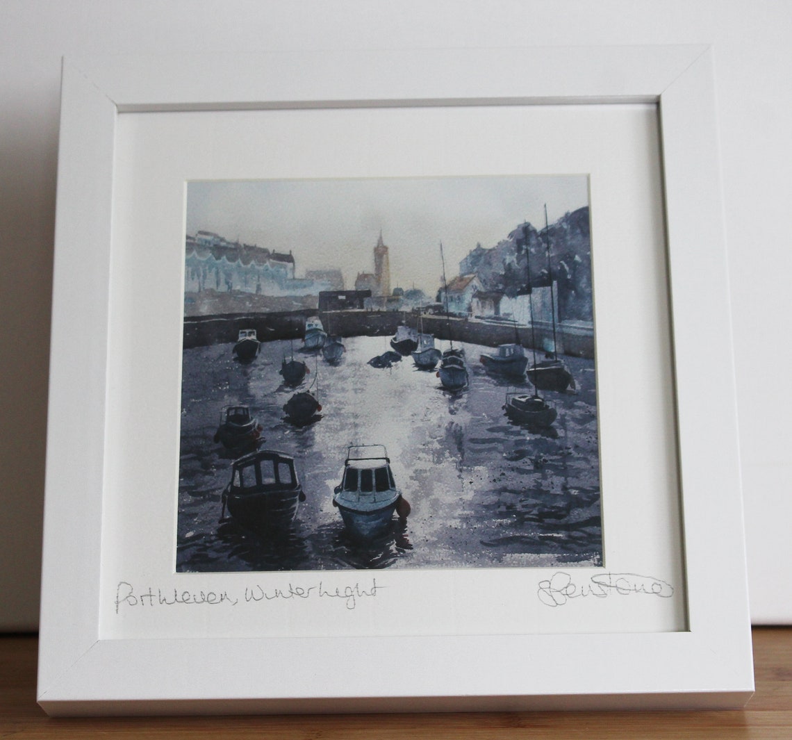 Purple Framed Print Porthleven Framed Print Cornwall Etsy