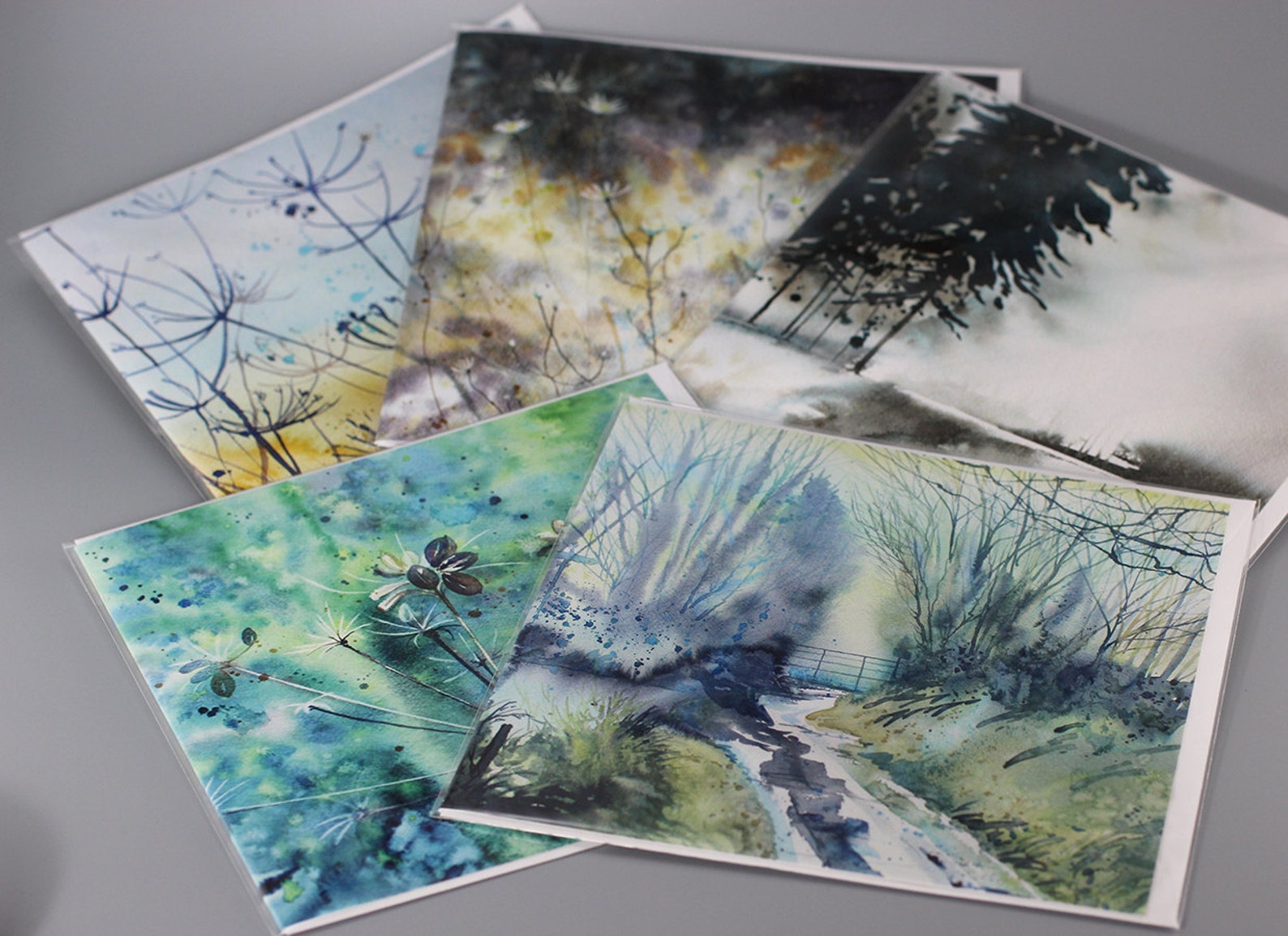 Fine Art Card Set of 5 From Original Watercolour Art Card - Etsy UK