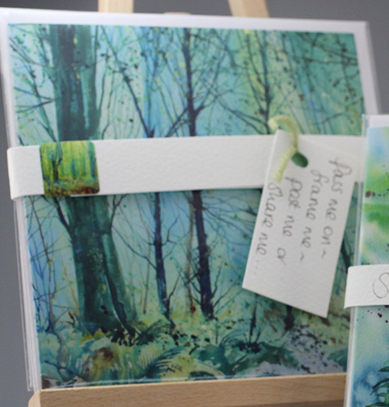 Fine Art card set of 5 woodland art cards from original Etsy