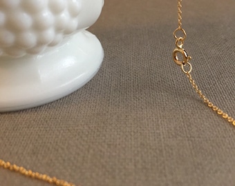 14k Gold Filled Chain Necklace, Dainty Cable Chain, USA Made