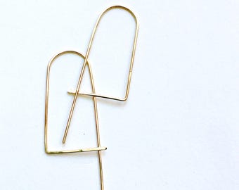 Gold Filled Wire Trapezoid Earrings