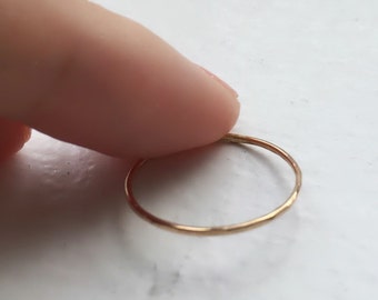 Gold filled ring simple lightly hammered, 14k gold fill, knuckle ring, stackable ring