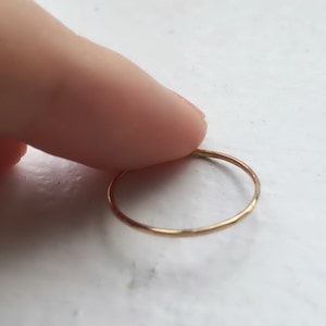 Gold filled ring simple lightly hammered, 14k gold fill, knuckle ring, stackable ring