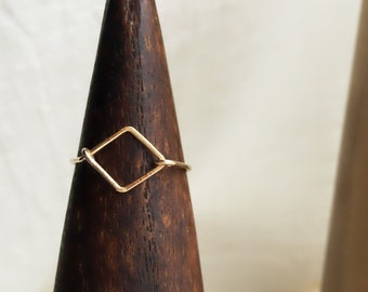 Diamond shaped gold filled ring