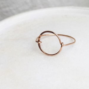 Rose gold open circle ring - Rose gold filled ring