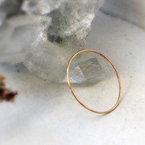 Extra Thin Gold filled Ring, Simple Lightly Hammered, 14k Gold Fill, Knuckle Ring, Stackable Ring