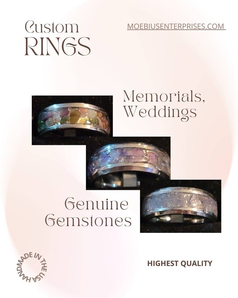 Custom memorial rings with gemstones image 10