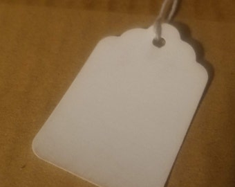 Professional white merchandise tags with string