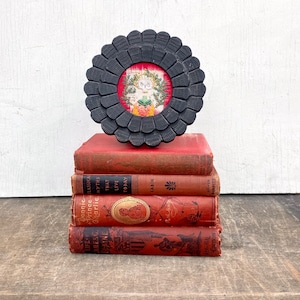 Vintage Rust Red books Antique Decorative Books Victorian bindings 1800s. Decorative spines. Edwardian steampunk dark academia
