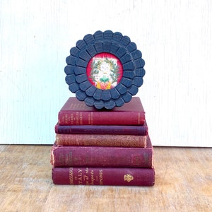 Vintage Burgundy Books. Antiquarian books. Burgundy book stack. Victorian Goth Dark Decor Gothic Knightcore Medieval Piratecore. Renaissance