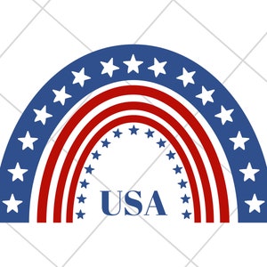 USA Rainbow PNG, Fourth of July PNG, Digital Download