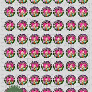 May include: A digital download sheet of 49 round stickers featuring a pink bunny rabbit holding colorful Easter eggs in a heart-shaped frame. The bunny is surrounded by a leopard print background.