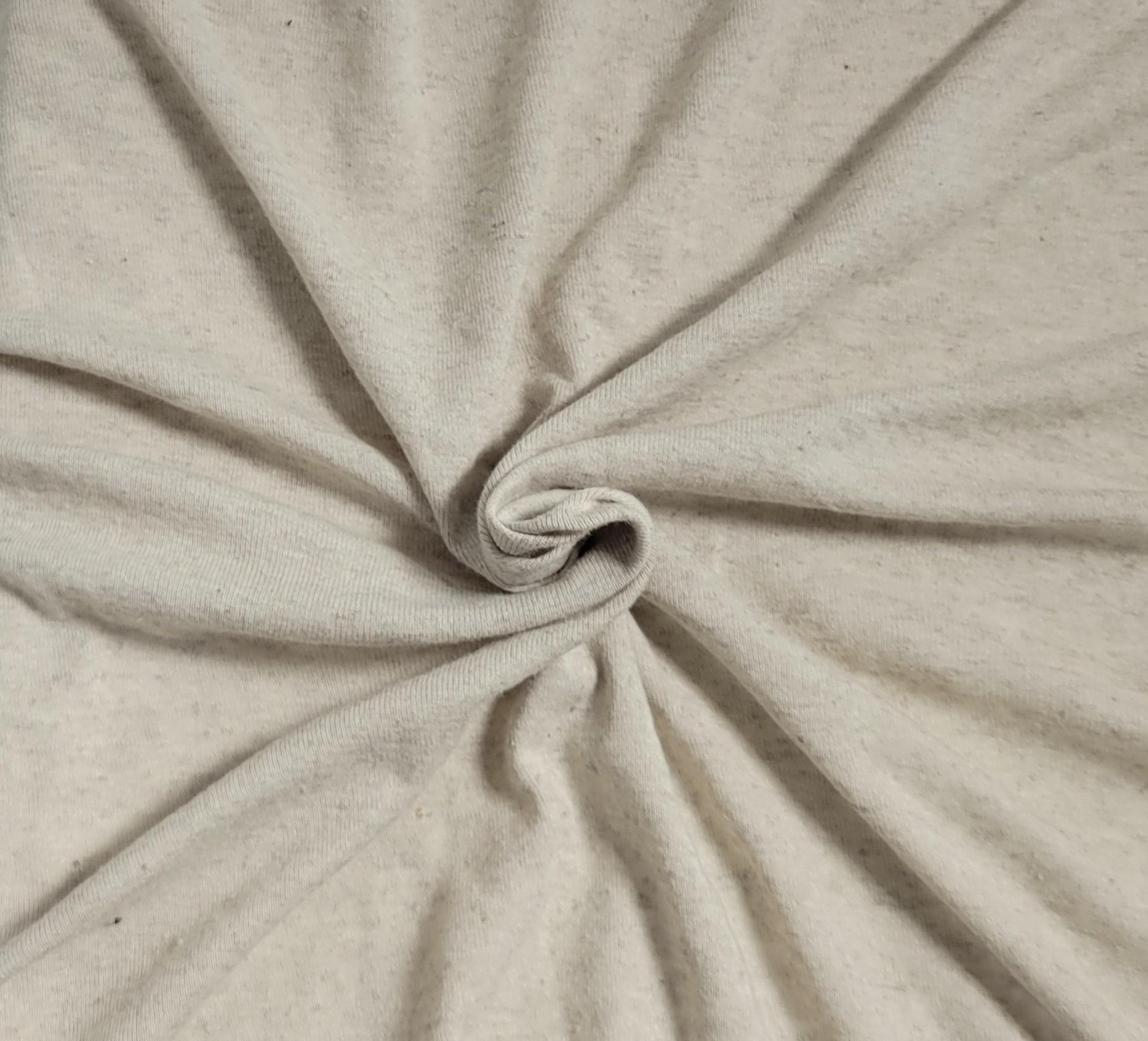 Natural Linen Cotton Jersey Knit Fabric By the Yard & Wholesale 130GSM 52&quot;Wide [Shirt, Tanks, Pant, Nightgown, Undergarment]