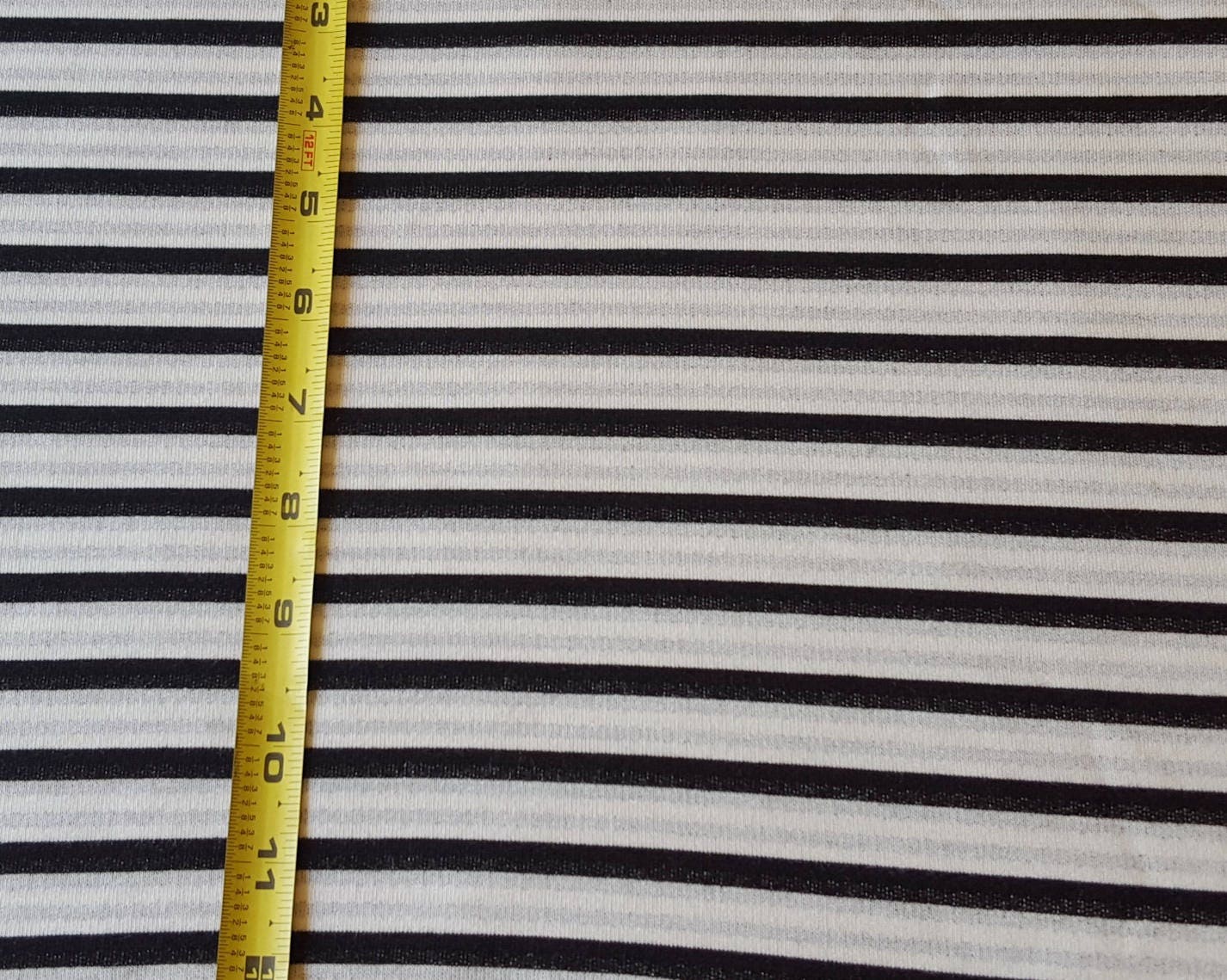 Off White Black Stripe Rayon Spandex French Terry Knit Fabric - Etsy