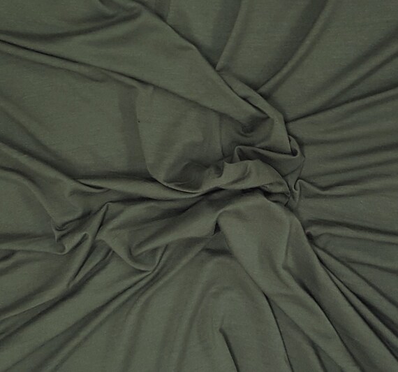 Dark Moss Modal Spandex Fabric Jersey Knit by Yard 4 Way Stretch 2//17