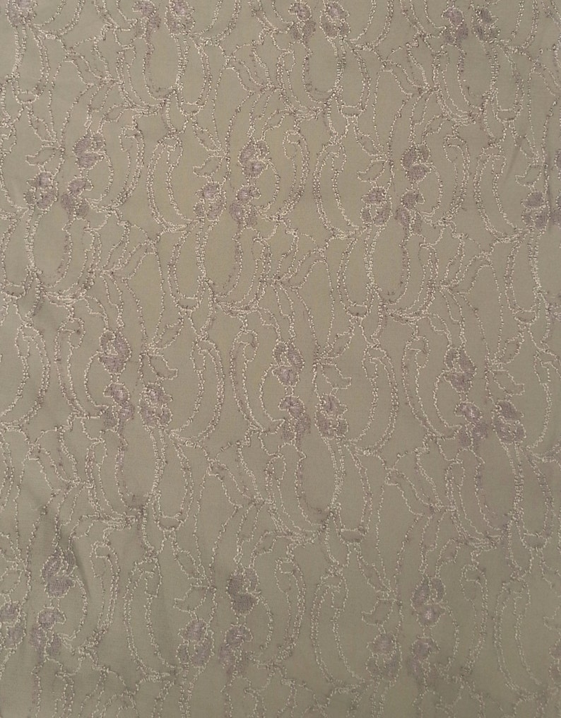 Beige Nylon Spandex French Lace Fabric by the Yard Shiny Yarn | Etsy