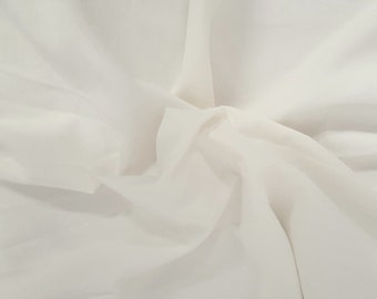 Off White Tencel Cotton Twill Woven Fabric by the Yard Pre Washed