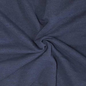 May include: A dark navy blue fabric with a heathered texture, featuring a soft, matte finish and a series of deep, radiating folds that create a dynamic, swirling pattern across the surface of the material, highlighting its flexible quality.