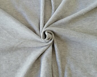 Heather Gray Cotton Blend 2x1 Thermal Knit Fabric by the Yard Waffle Weave 140GSM [Beanie, Pajamas, Bathrobe, Duvet Cover, Dishtowel]