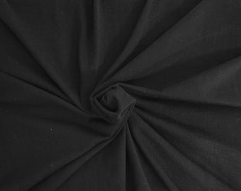 Black Jersey Knit Fabric By The Yard 100% Cotton 200GSM 66"W