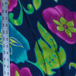 Boho Chic Flower Print Fabric by the Yard Rayon Acetate Navy - Etsy