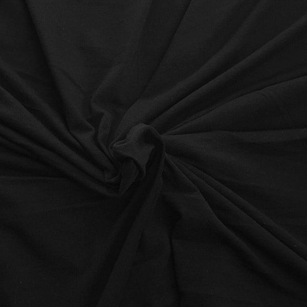 Black Supima Cotton Micro Modal Spandex Fabric Jersey Knit By the Yard 4 Way Stretch