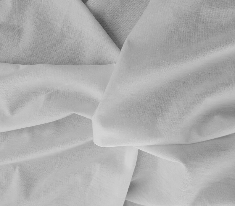 Non Optic White Cotton Blend Fabric Baby Jersey Knit by the Etsy