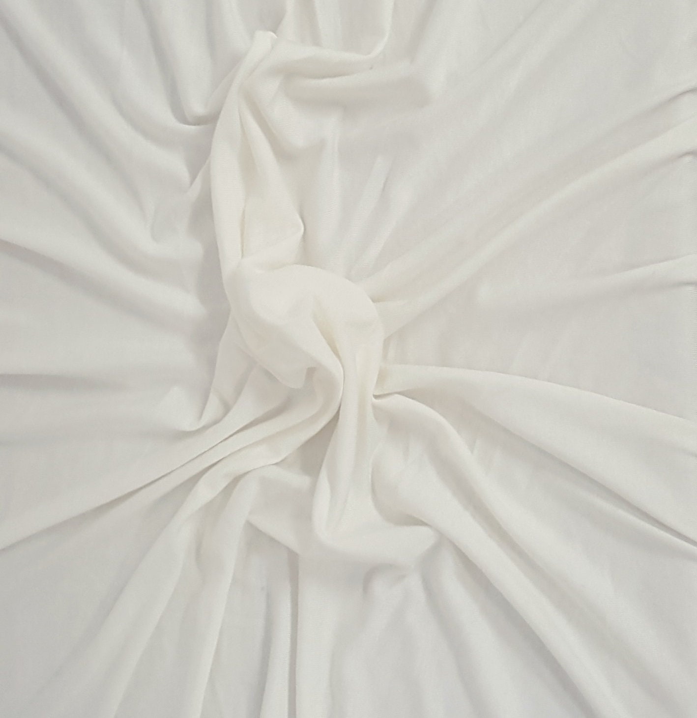 Ivory Bamboo Spandex Fabric Jersey Knit by the Yard 4 Way Stretch ...