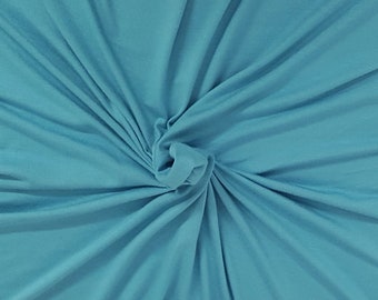 Cerulean Blue Modal Spandex Fabric Jersey Knit by Yard 4 Way Stretch [Sportswear, Base Layer, Underwear, Pajamas, Sheets]