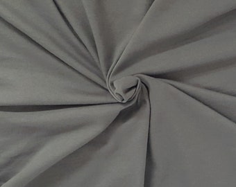 Gray Cotton Jersey Knit Fabric by the Yard 71"W