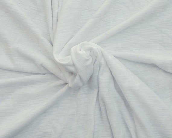 White Cotton Slub Jersey Knit Fabric by the Yard - Etsy