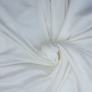 Cotton Tencel Spandex Fabric Jersey Knit Eco Friendly by Yard Off White