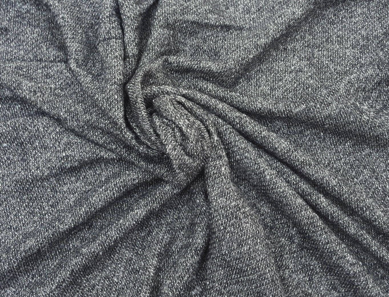 2 Tone Charcoal Cotton French Terry Knit Fabric by the Yard | Etsy