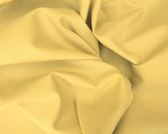 Cotton Twill Spandex Fabric 4 Way Stretch by the Yard Light Yellow / Butter