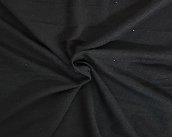 Black Sweatshirt Fleece Knit Fabric by the Yard Modal Spandex 4 Way Stretch 230GSM