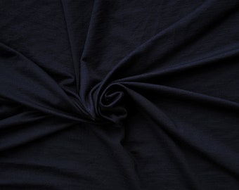 Navy Lyocell Tencel Spandex Fabric Jersey Knit by the Yard 4 Way Stretch