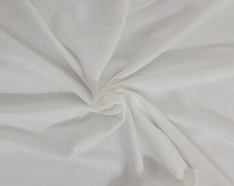 White Hemp Cotton Blend Jersey Knit by the Yard 4 Way Stretch [T Shirt, Baby Apparel, Headband, Dog Clothes, Loungewear]