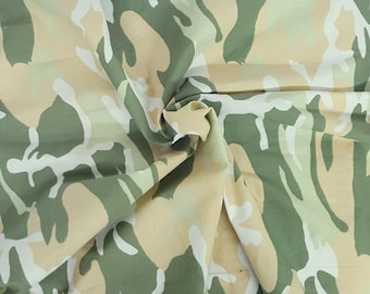 Cotton WOVEN Camouflage Print Fabric by the Yard