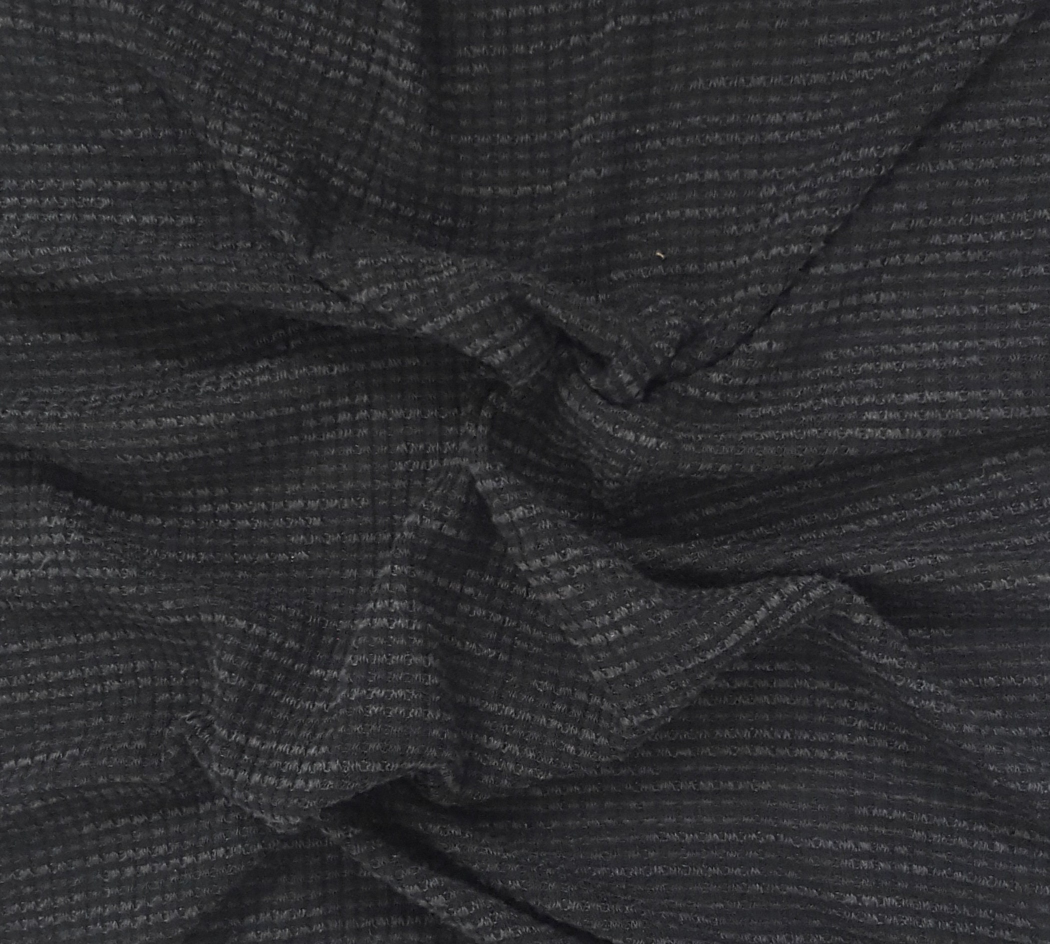 Black Gray Rayon Blend Spandex Thermal Knit Fabric by the Yard Etsy