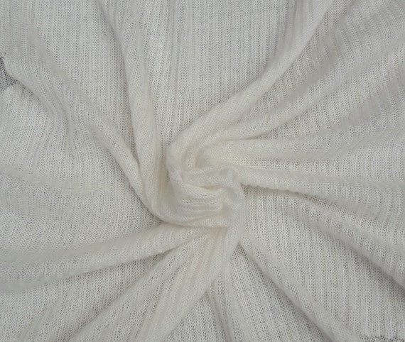 Ivory Wool Blend 2x4 Rib Sweater Knit Fabric by Yard 1 - Etsy Canada