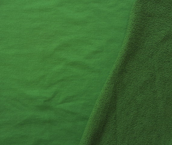 Cotton Poly French Terry Knit Fabric by the Yard Green 350GSM for  Sublimation 