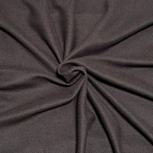 May include: Close-up of a dark brown fabric with a textured, woven appearance. The material is gathered and draped, creating folds and shadows. The fabric has a subtle sheen, and the weave is visible throughout the image.