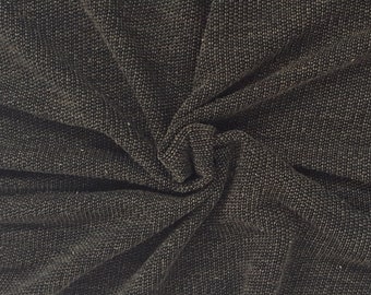 Cotton Blend French Terry Knit Fabric by Yard Two Tone Black Brown