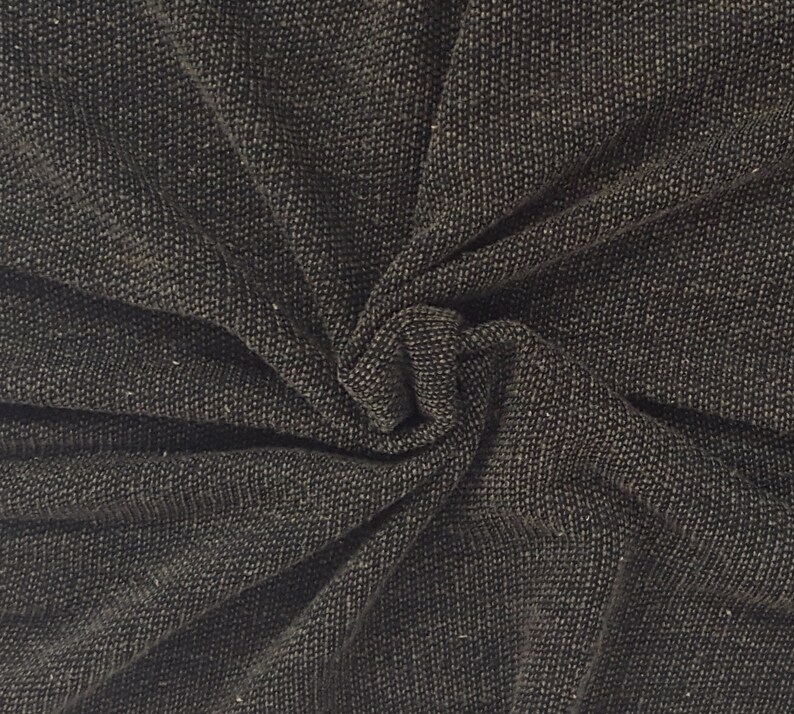 Cotton Blend French Terry Knit Fabric by Yard Two Tone Black Etsy