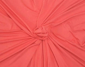 Stretchy Coral Bamboo Spandex Fabric Jersey Knit by the Yard 4 Way Stretch [Maternity Dress, Loungewear, Baby Apparel, Crib Sheets]