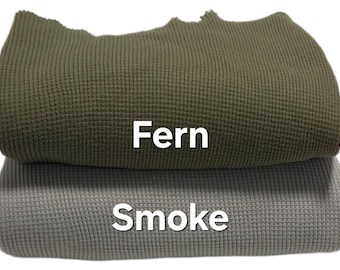 Thermal Knit Fabric Waffle Weave | 100% Cotton by the Yard | Made in the USA [Pajamas, Bathrobe, Duvet Cover, Dishtowel]