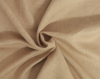 Tan Linen Blend Woven Fabric By the Yard Made in Russia
