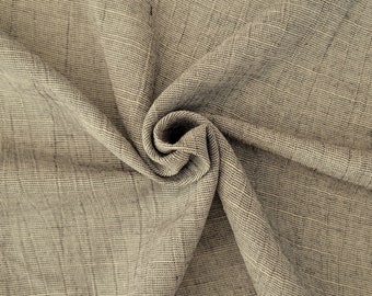 Crinkle Woven Linen Rayon Fabric by the Yard Yarn Dye Black White Taupe